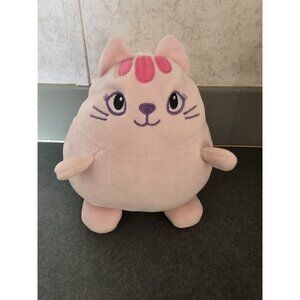 Animal Adventure Plush Pink Cat Round Squishy Embroidered Eyes 8"